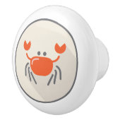 Oranje krabben, strandend ontwerp voor het leven a keramische knop (Rechts)
