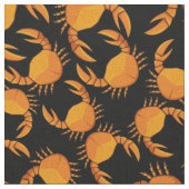 Oranje krabpatroon stof (Close Up)