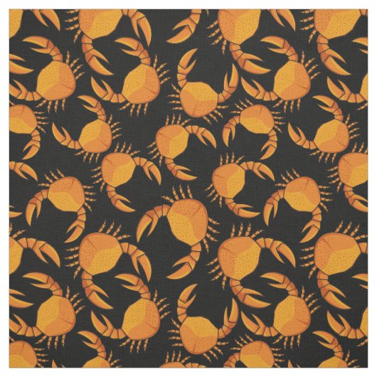 Oranje krabpatroon stof (Swatch)