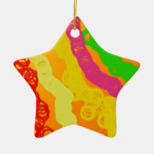 oranje krachtig keramisch ornament (Voorkant)