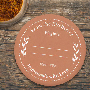 Oranje Kraft & Rustic Made with Love Label Sticker