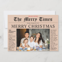 Oranje krant Merry Kerstmis Fun-fotokaart