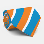 Oranje Kreem en poeder Blauw met diagonaal strepen Stropdas (Opgerold)