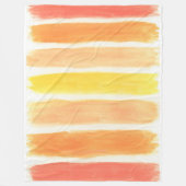 Oranje kreukstrips fleece deken (Voorkant)