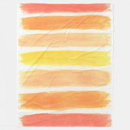Oranje kreukstrips fleece deken