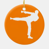 Oranje krijgskunst keramisch ornament (Achterkant)