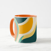 Oranje kringen en kleurstromen mok (Voorkant links)