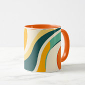 Oranje kringen en kleurstromen mok (Voorkant rechts)