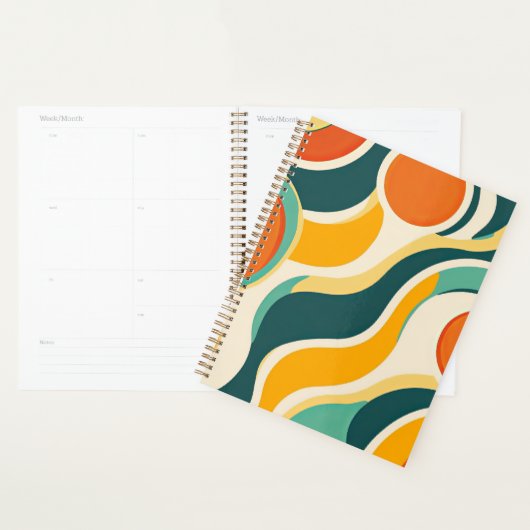 Oranje kringen en kleurstromen planner (Display)