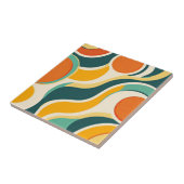 Oranje kringen en kleurstromen tegeltje (Zijkant)