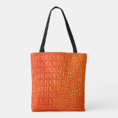 Oranje krokodillederafdruk tote bag (Achterkant)