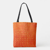 Oranje krokodillederafdruk tote bag (Achterkant)