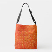 Oranje krokodillederbedrukking Kroesbody Bag Crossbody Tas (Achterkant)