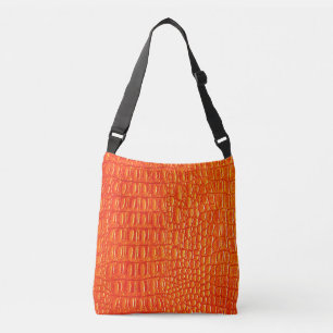 Oranje krokodillederbedrukking Kroesbody Bag Crossbody Tas
