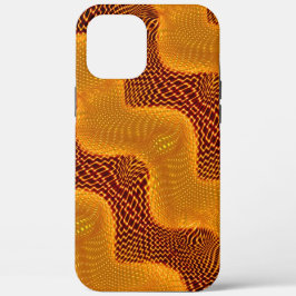 Oranje kromme en gouden punten op de bruine achter Case-Mate iPhone case