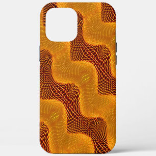 Oranje kromme en gouden punten op de bruine achter Case-Mate iPhone case