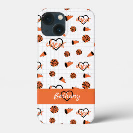 Oranje kronkelharten, pom Poms, Megafone Pattern Case-Mate iPhone Case