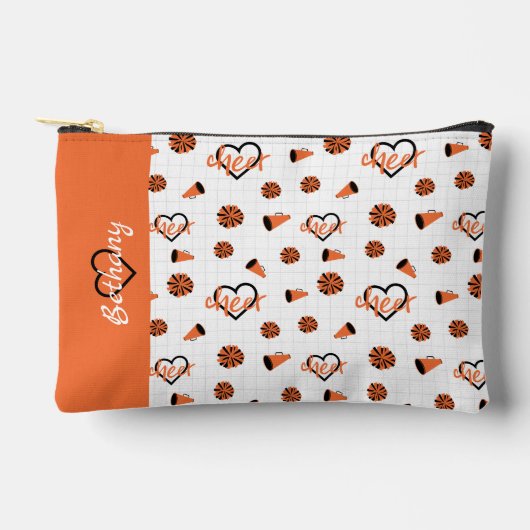 Oranje kronkelharten, pom Poms, Megafone Pattern Etui (Voorkant)