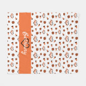 Oranje kronkelharten, pom Poms, Megafone Pattern Fleece Deken (Voorkant (Horizontaal))