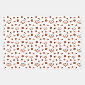 Oranje kronkelharten, pom Poms, Megafone Pattern Inpakpapier Vel (Voorkant)