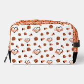 Oranje kronkelharten, pom Poms, Megafone Pattern Toilettasje (Achterkant)