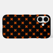Oranje kruissteken op zwart Case-Mate iPhone case (Achterkant (horizontaal))