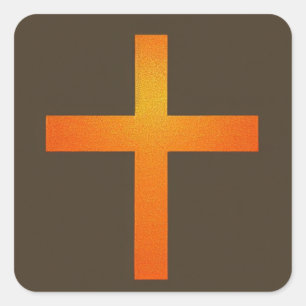 Oranje kruisSticker Vierkante Sticker