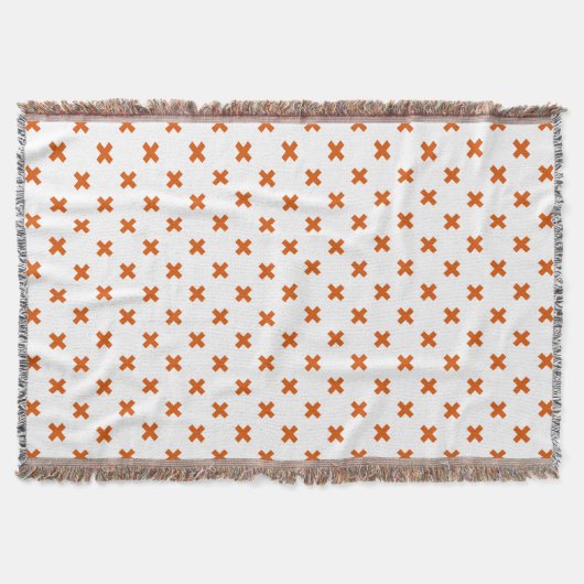 Oranje kruisstiften op wit deken (Voorkant)
