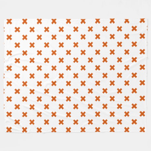 Oranje kruisstiften op wit fleece deken (Voorkant (Horizontaal))