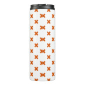 Oranje kruisstiften op wit thermosbeker (Achterkant)