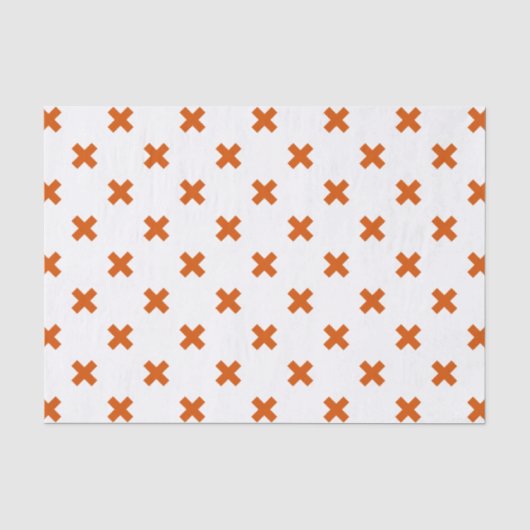 Oranje kruisstiften op wit tissuepapier (Voorkant)