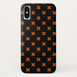 Oranje kruisstiften op zwart Case-Mate iPhone case