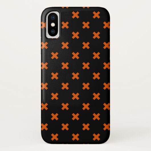 Oranje kruisstiften op zwart Case-Mate iPhone case (Achterkant)