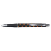 Oranje kruisstiften op zwart pen (Achterkant)