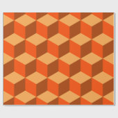 Oranje kubussen cadeaupapier (Vlak)