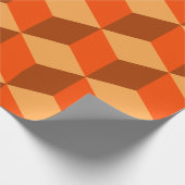 Oranje kubussen cadeaupapier (Hoek)