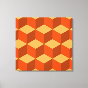 Oranje kubussen canvas afdruk
