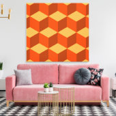 Oranje kubussen canvas afdruk (Insitu (Woonkamer))