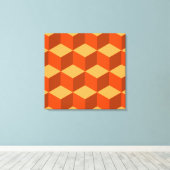 Oranje kubussen canvas afdruk (Insitu (Houten vloer))