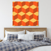 Oranje kubussen canvas afdruk (Insitu (Slaapkamer))