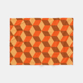 Oranje kubussen fleece deken (Voorkant (Horizontaal))