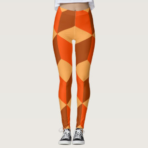 Oranje kubussen leggings