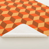 Oranje kubussen sherpa deken (3/4)