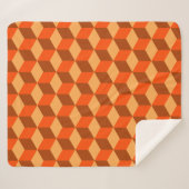Oranje kubussen sherpa deken (Voorkant (horizontaal))