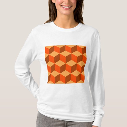 Oranje kubussen t-shirt (Voorkant)