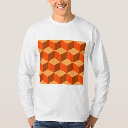 Oranje kubussen t-shirt (Voorkant)