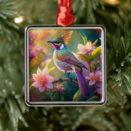 Oranje Kuif Regenboog Ekster Fantasie Vogel Metalen Ornament