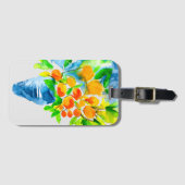 Oranje kumquat fruit kunst waterverf bagagelabel (Voorkant (horizontaal))