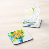 Oranje kumquat fruit kunst waterverf bier onderzetter (Rechterzijde)