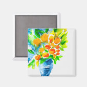 Oranje kumquat fruit kunst waterverf magneet (Voorkant / Achterkant)